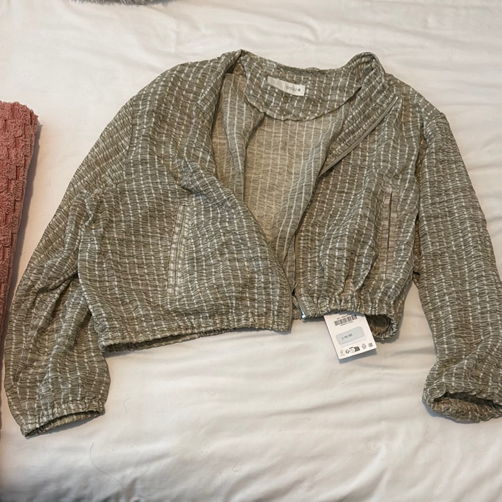 Zara Olive Green Bomber Jacket